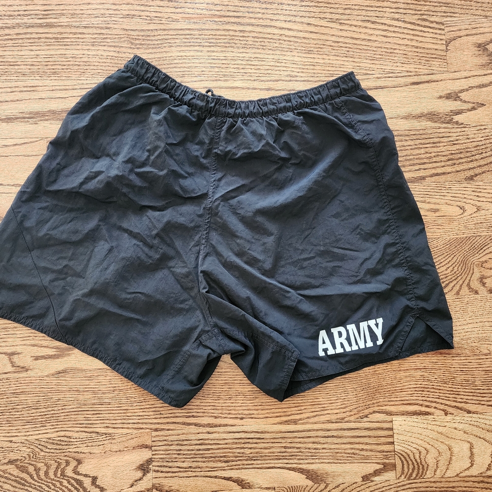 Black US Army Unisex Large Military Running Physical Fitness PT Unicor Shorts